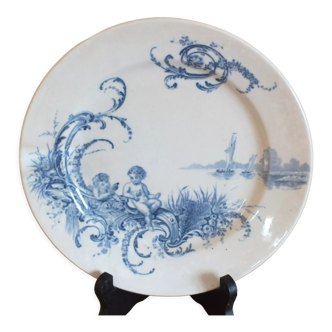 Plate Bordeaux Old man service Neptune - cracked