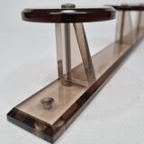 Vintage smoked plexiglass coat rack from the 70
