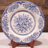 3 plates blue flower vintage English porcelain