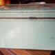 Old metal box 30x18 regibana green flower