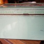 Old metal box 30x18 regibana green flower