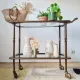 Vintage stained wood and clear glass sideboard – 1950s/60s