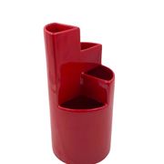 Franco Bettonica, red ceramic vase mod. fb1, Gabbianelli Italy ca. 1970