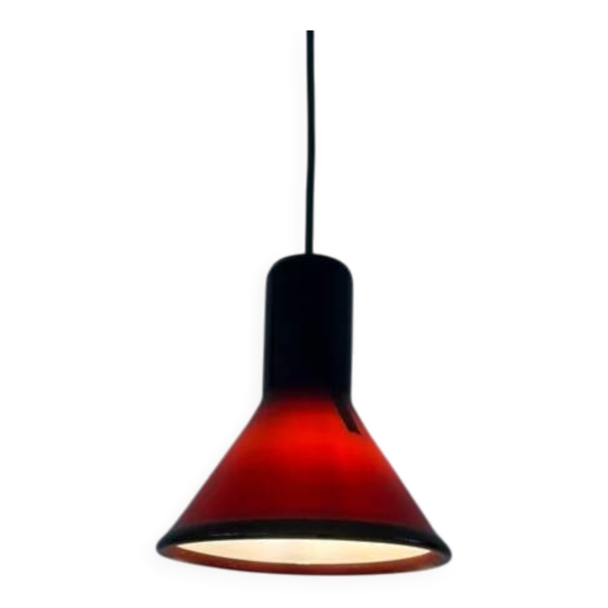 Vintage Holmegaard P&T pendant - Michael Bang - handmade glass lamp