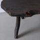 Wabi-sabi rustic dark wood side table | Belgium | Vintage