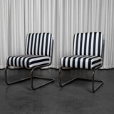 Pair of Seventies stripe armchairs