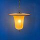 Vintage 1950s glass and brass pendant light.