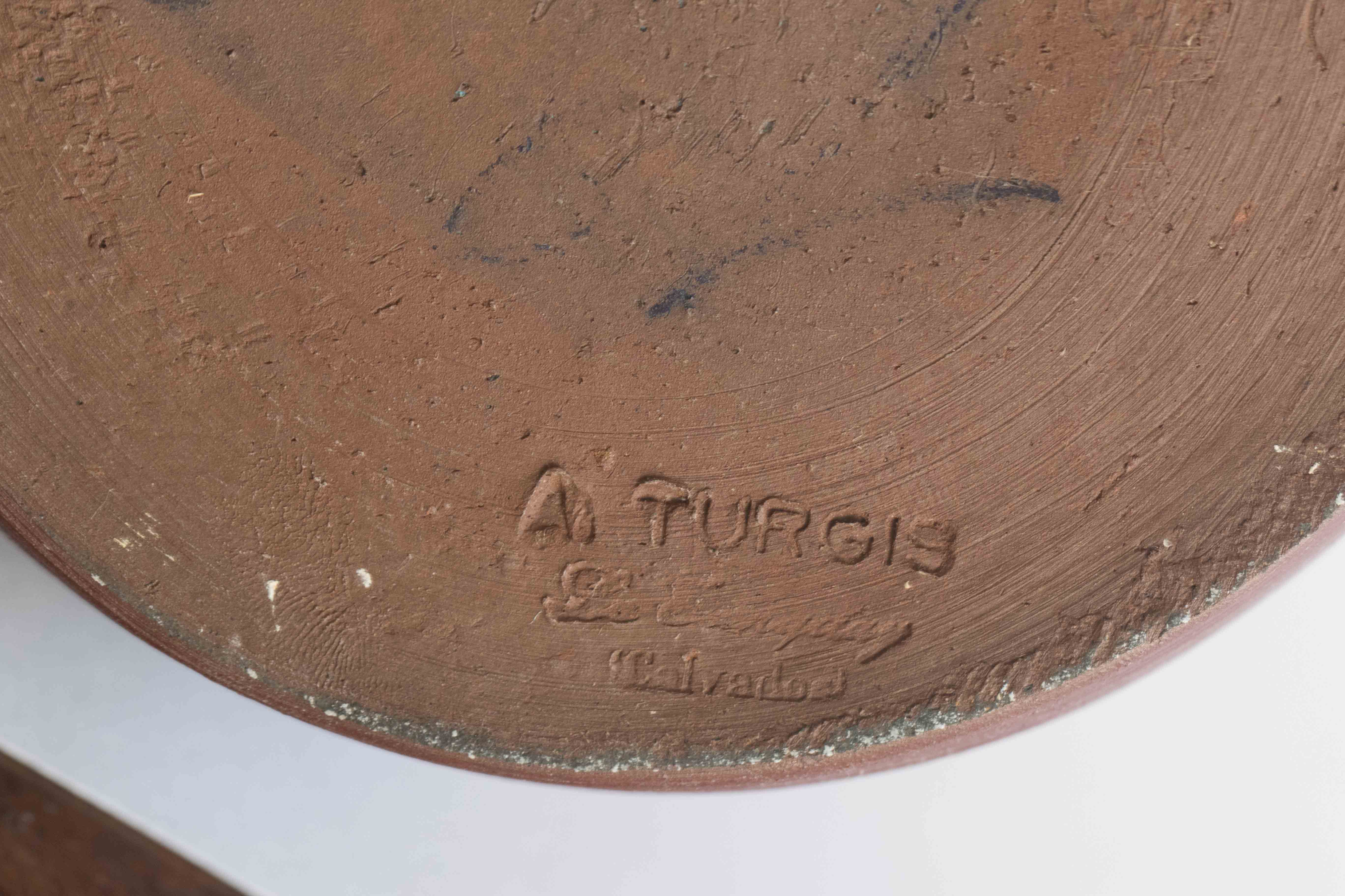 Ceramic bottle signed Turgis