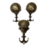 Coat hooks with knob and double brass hooks
