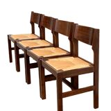 Mulched chairs in vintage solid elm 1960