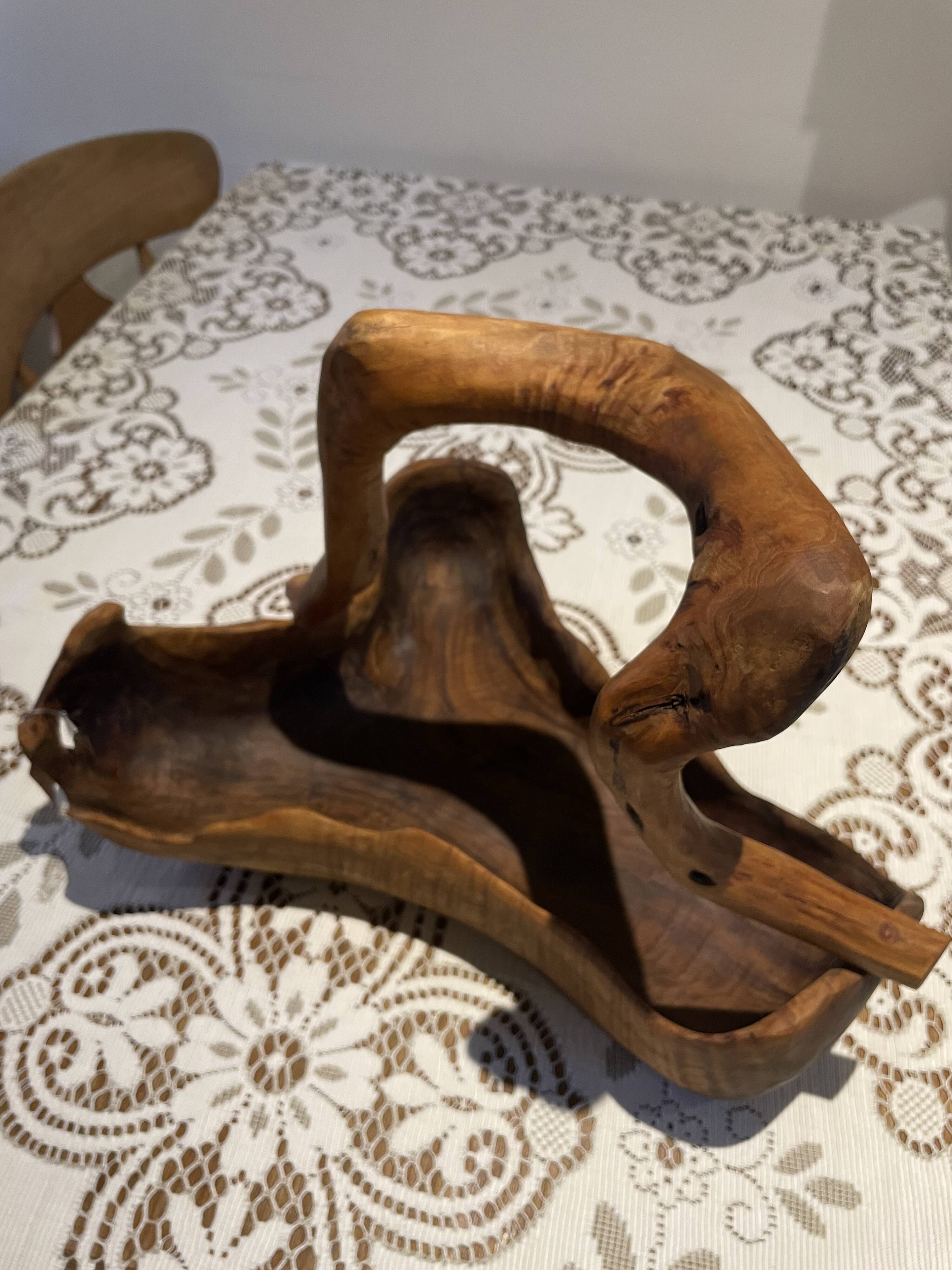 Fruit basket - olive wood - unique piece