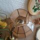 Suspension in mother-of-pearl and vintage brass