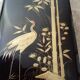 Glove box in lacquered wood decorated with a crane among bamboos. China, Japan?