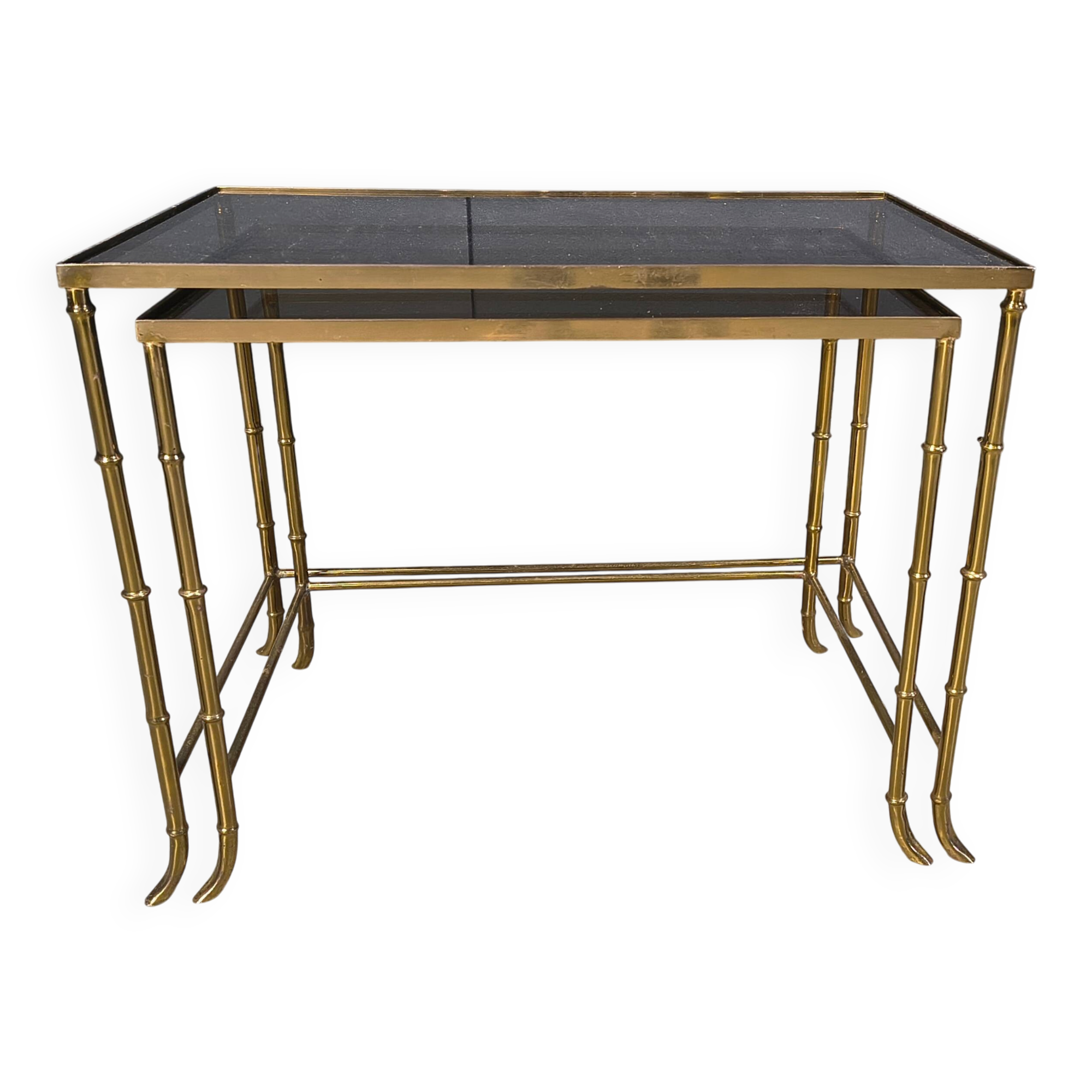 Brass faux bamboo nesting tables, 1960s