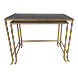Brass faux bamboo nesting tables, 1960s