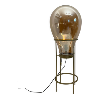 Hot air balloon lamp glass / gold metal