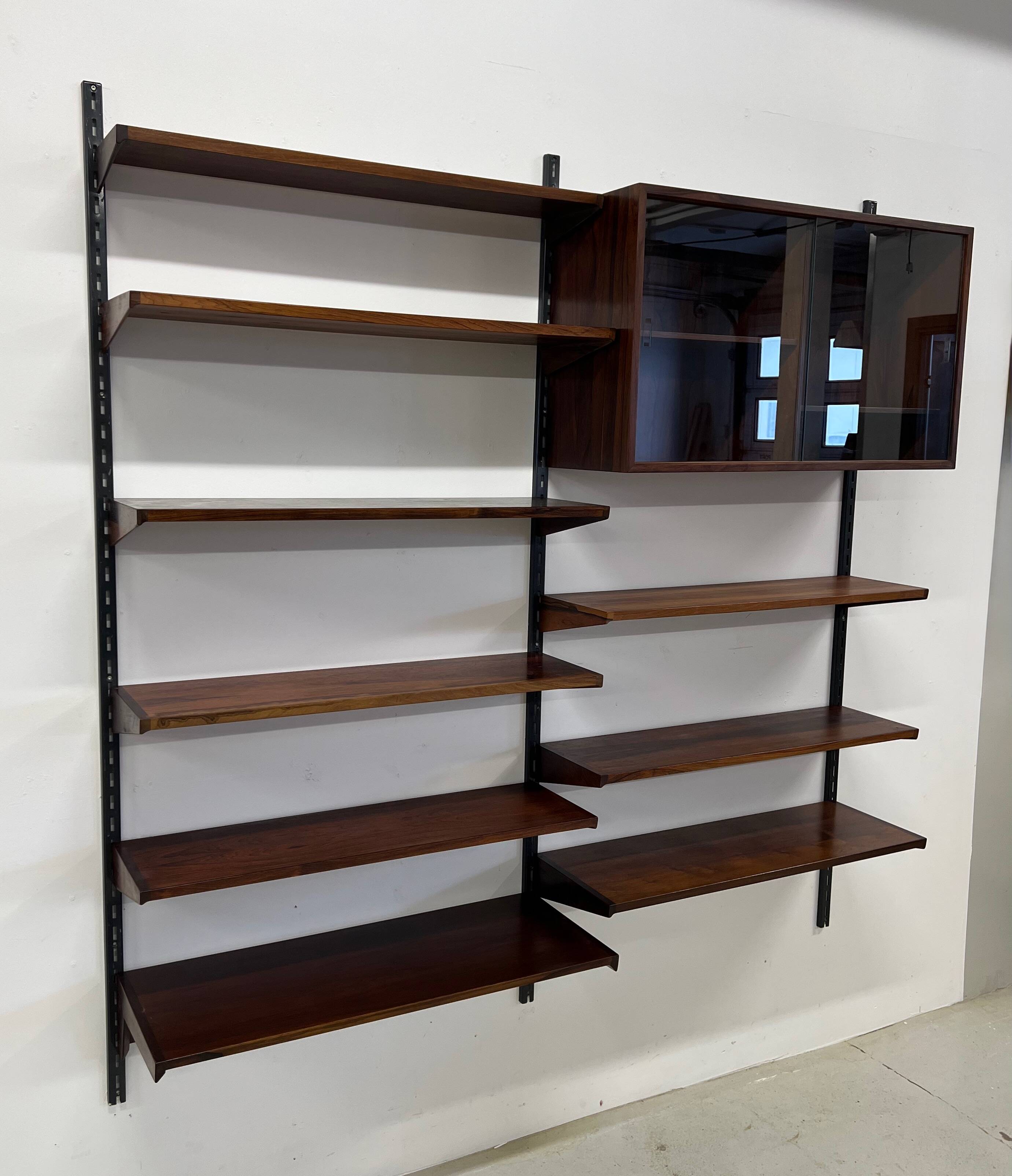 Rosewood Modular Wall System By Kai Kristiansen for Feldballes, 1960s.