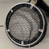 6 black leatherette metal chairs from Lubke, Germany, 1990s