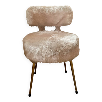 Pink fur armchair from the 60s
