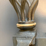 Chenets modernist bronze and cast iron