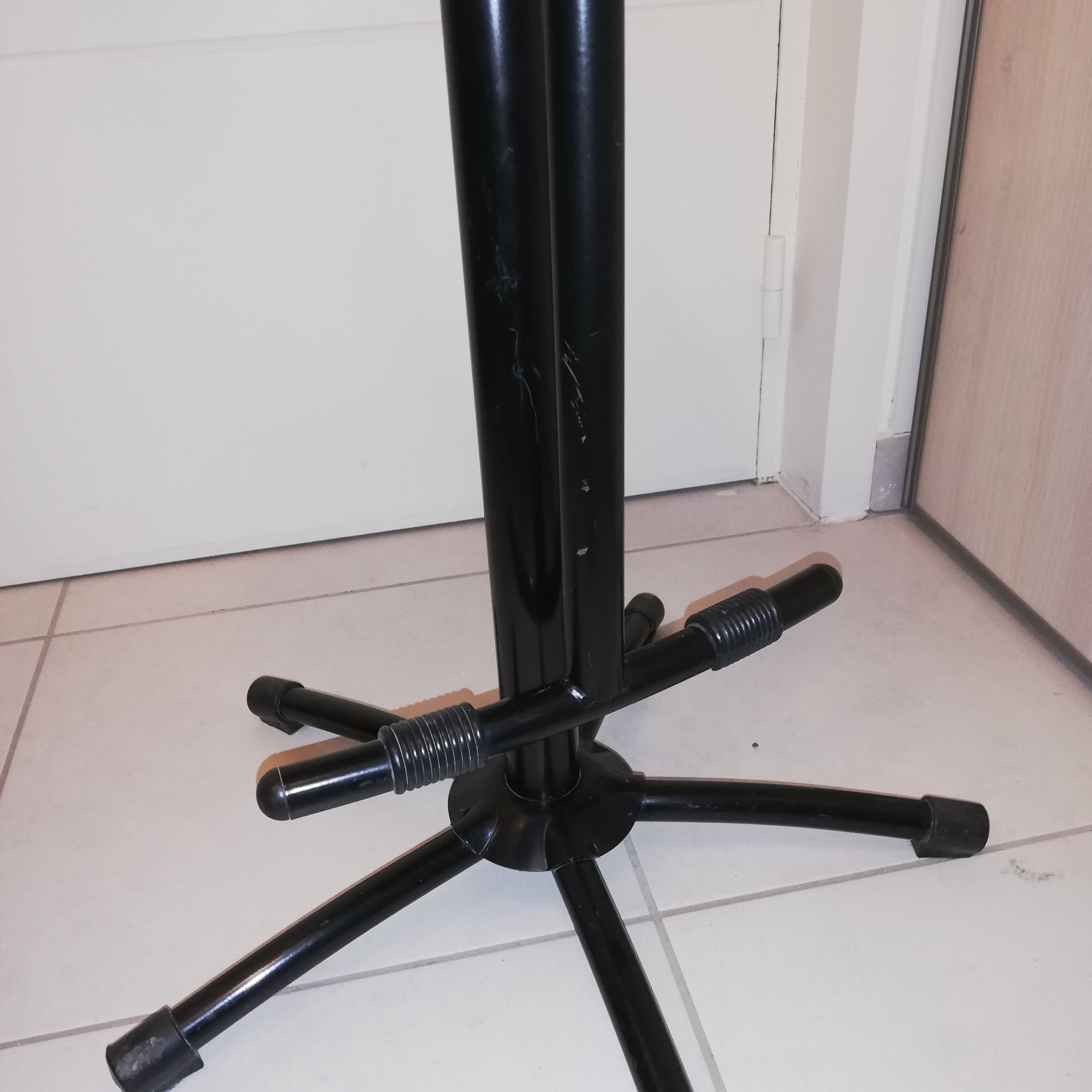 Industrial chair with height adjustment and foot rests