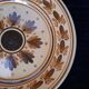 Old HB Quimper Plate Ceramic Geometric Floral Design Brown Yellow