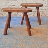 Pair of solid oak stools
