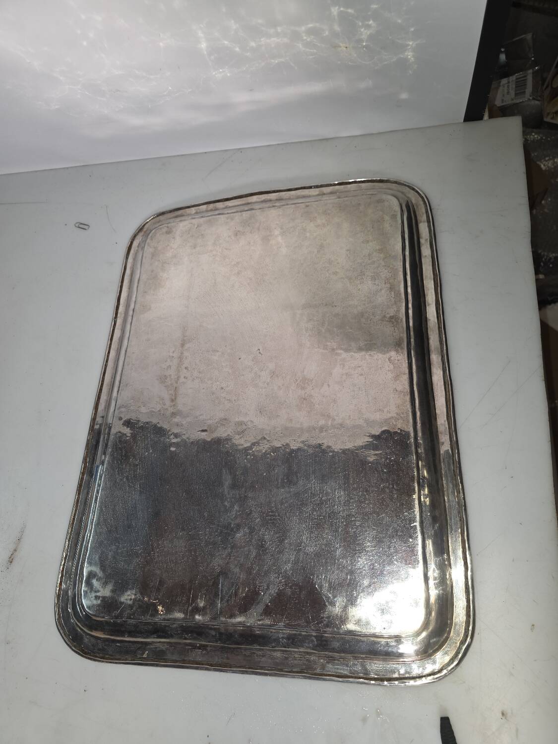 Antique silver-plated tray