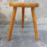 Pair of vintage pine tripod stools