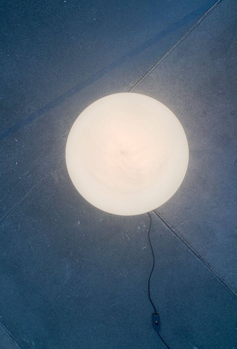 Vintage floor lamp in the shape of a globe from the French space age by SCE, France.