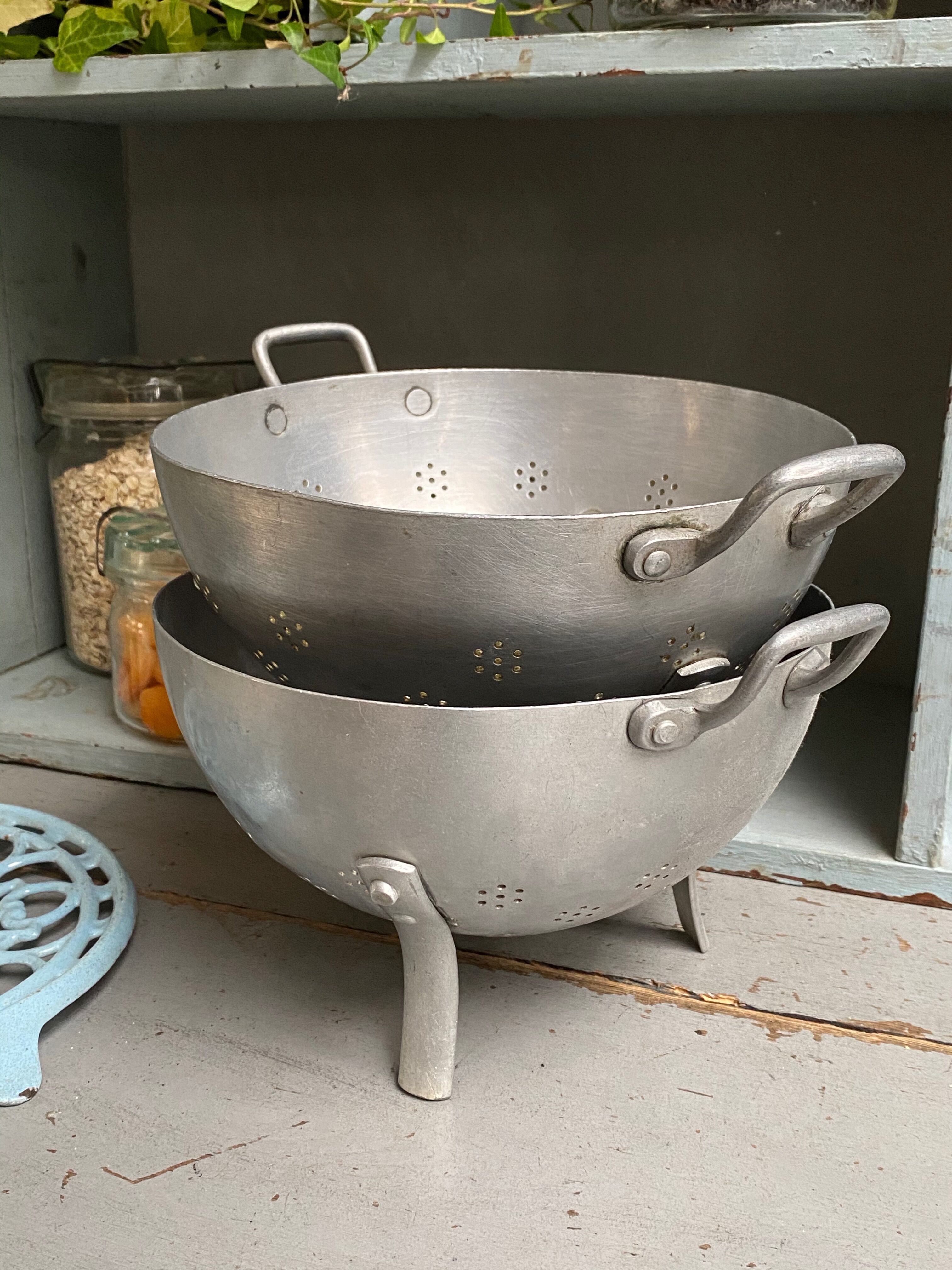 Vintage aluminum strainer