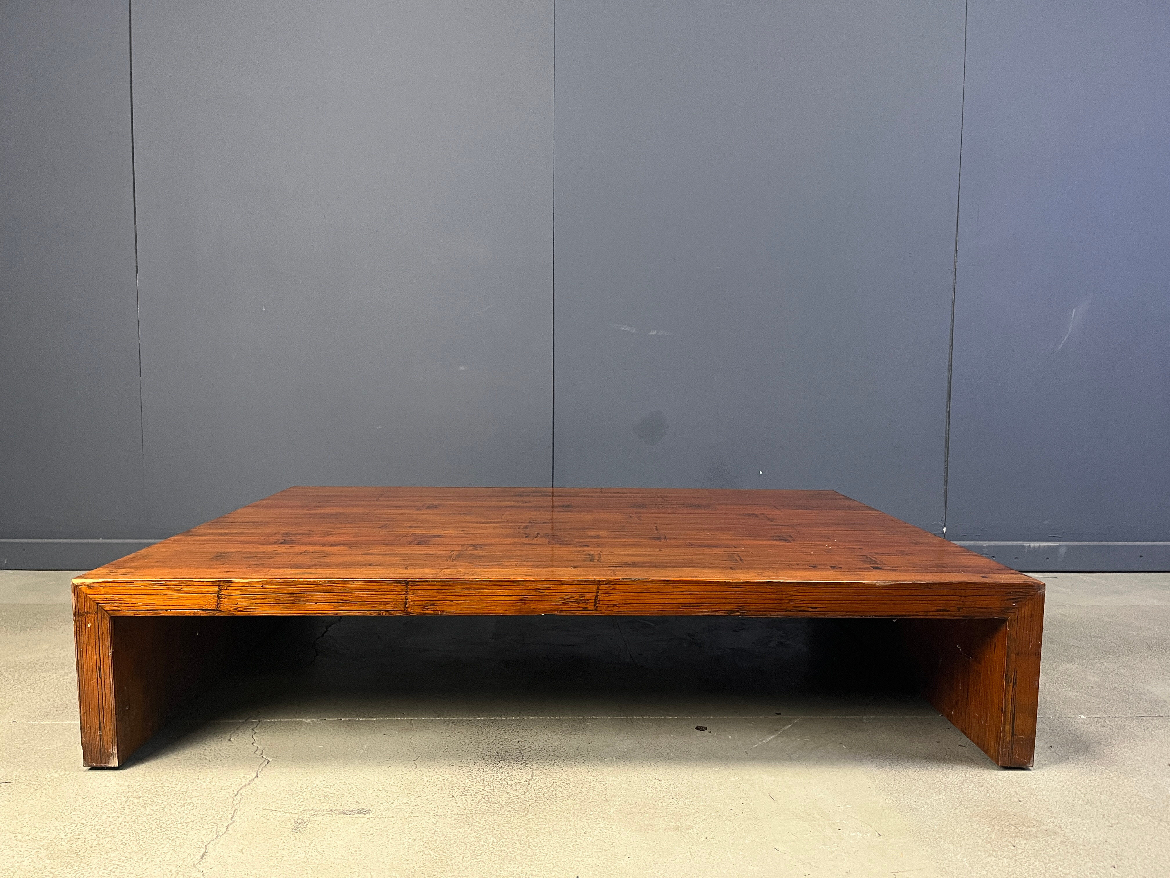 Large coffee table in bamboo attributed to Axel Vervoordt, 1980s