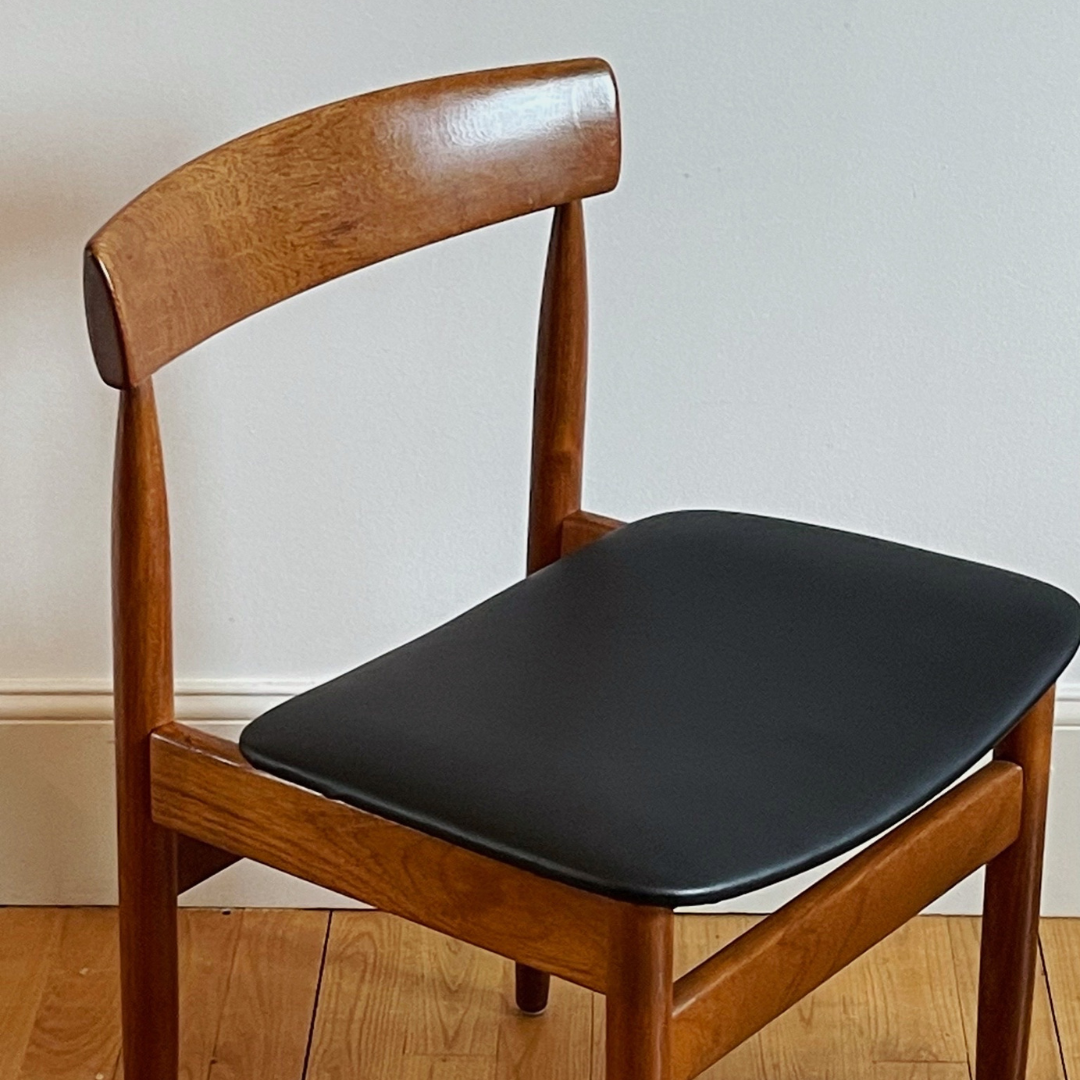 Pair of vintage Danish solid teak chairs