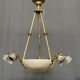 Art Deco chandelier. Marble, solid gilded bronze.
