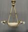 Art Deco chandelier. Marble, solid gilded bronze.