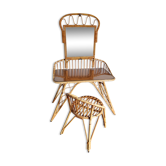 Rattan dressing table and chair 1960