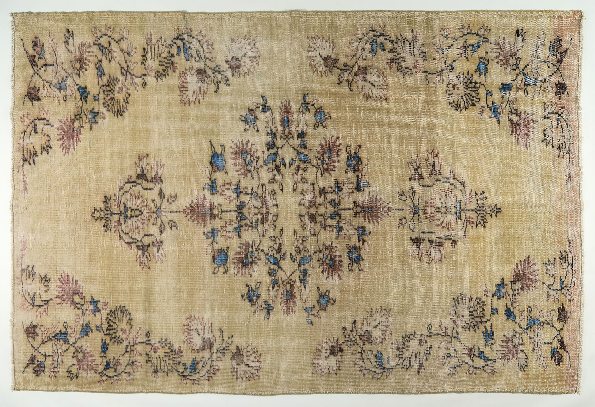 Anatolian handmade vintage rug 276 cm x 177 cm