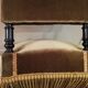Fauteuil chauffeuse crapaud velours à franges style Napoléon III