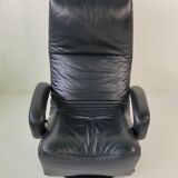 Fauteuil Jori Yoga Relax cuir noir