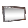 Miroir art-déco bois et stuc gris 65 x 40 cm