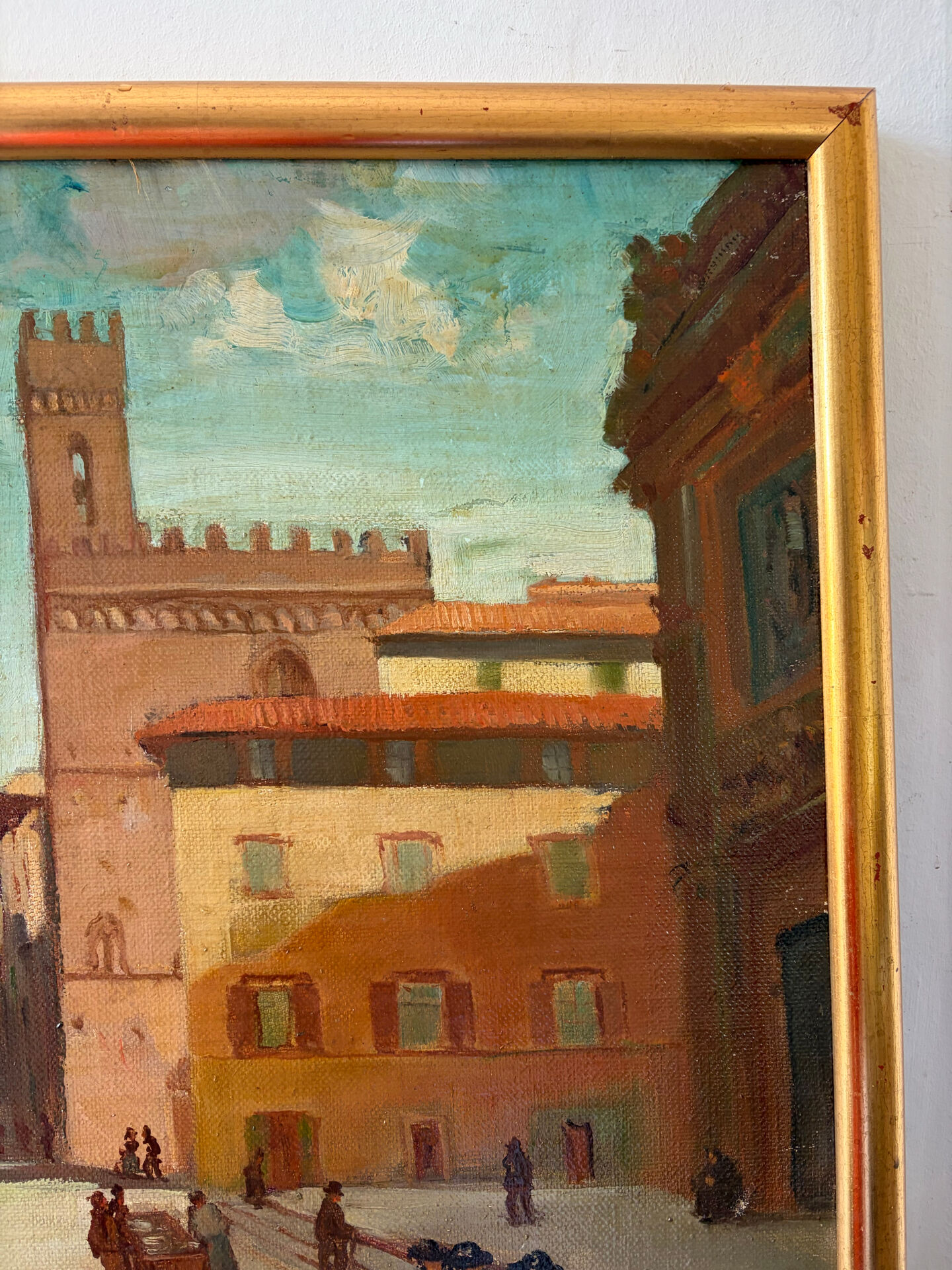 View of Florence, oil on canvas signed Desmet