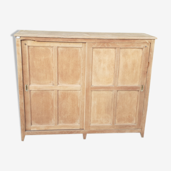 Buffet parisien 2 portes coulissantes chêne bois brut