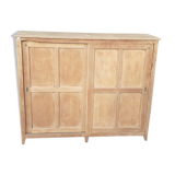 Parisian buffet 2 sliding doors raw wood oak