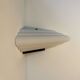 Vintage Murano opal glass corner wall lamp, by Vetri Italy 1970