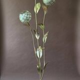 Floral floor lamp in brass and Capiz mother-of-pearl, 1970
