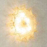 Wall and ceiling lamp Kaiser Leuchten 1970s ice glass