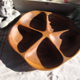 Wooden tray for aperitif, Scandinavian style, vintage