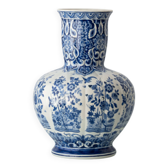 Delftware Floor Vase, Blue and White Chinoiserie by Plateelbakkerij RAM