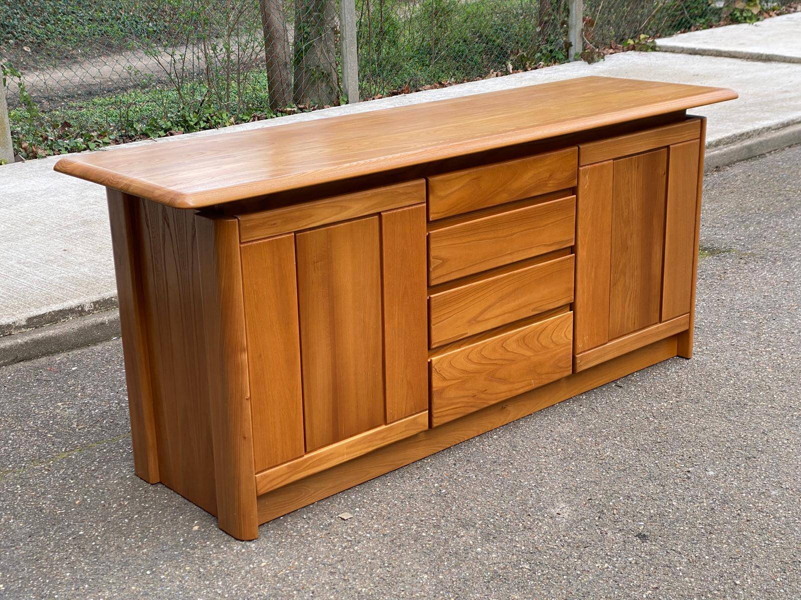 Vintage Scandinavian oak sideboard from the 1980s.