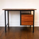 Modernist desk from the 50s-60s in wood and metal, reversible drawer unit.